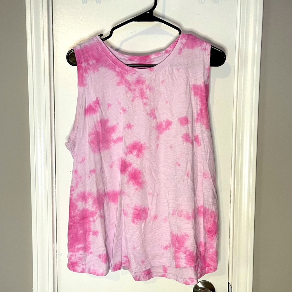 Time & Tru Pink tie dye Tank